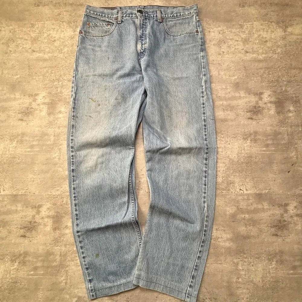 Levi's 615 Jeans Mens 35x30 Light Wash Orange Tab Vintage Straight Leg